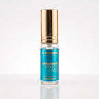 Decant físico Al Haramain Amber Oud Aqua Dubai Extrait de Parfum em frasco spray de vidro e tampa dourada