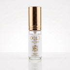 Decant do perfume árabe feminino Lattafa Tharwah Gold EDP em frasco transparente com tampa dourada