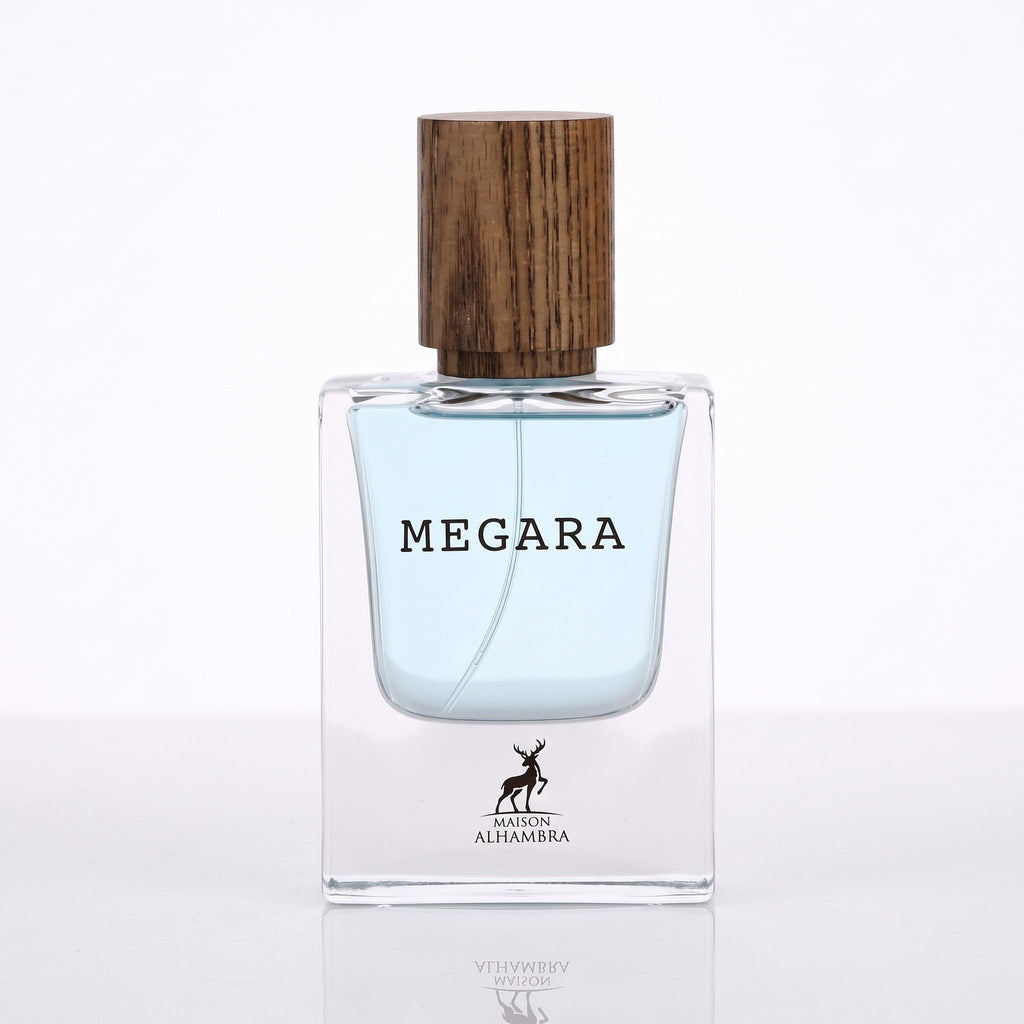 Decant físico do perfume Megara Maison Alhambra com tampa dourada