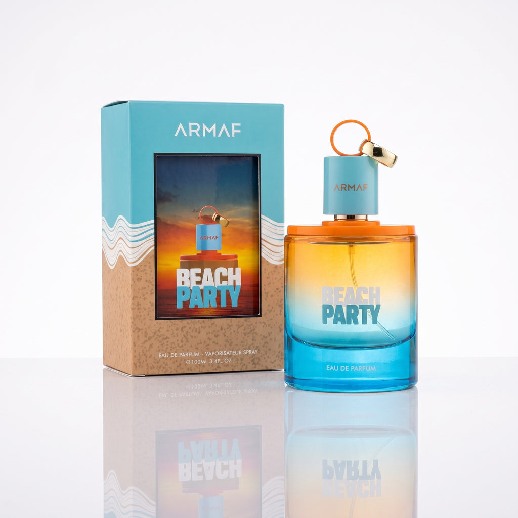 Perfume Armaf Beach Party EDP masculino 100ml com caixa em fundo branco