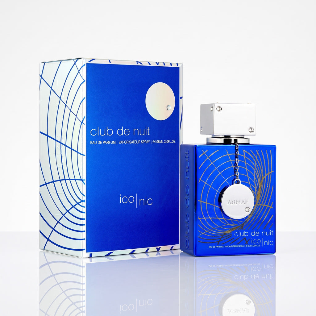 Perfume Armaf Club de Nuit Blue Iconic 105ml com caixa em fundo branco