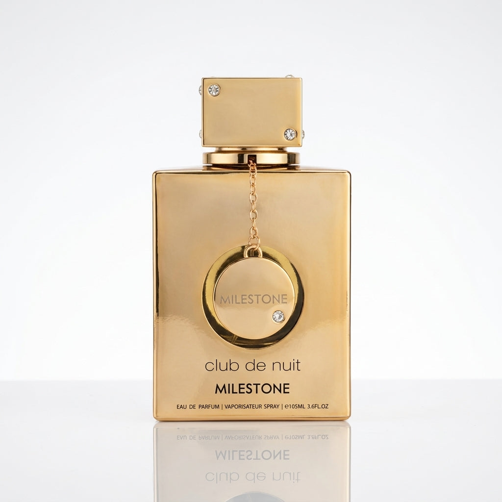 Frasco do perfume Armaf Club de Nuit Milestone EDP Unissex 105ml em fundo branco.