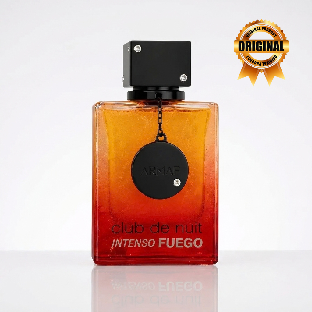 Perfume Armaf Club de Nuit Intenso Fuego EDP 105ml em fundo neutro.