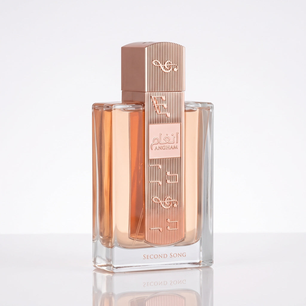 Foto principal do perfume Lattafa Angham Second Song original com selo visual Decant