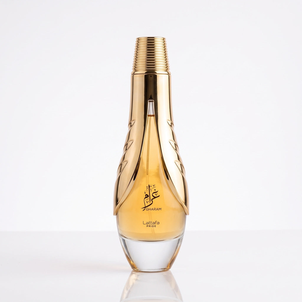 Lattafa Pride Gharam EDP 100ml — capa do Decant, selo de Decant aplicado pela vitrine