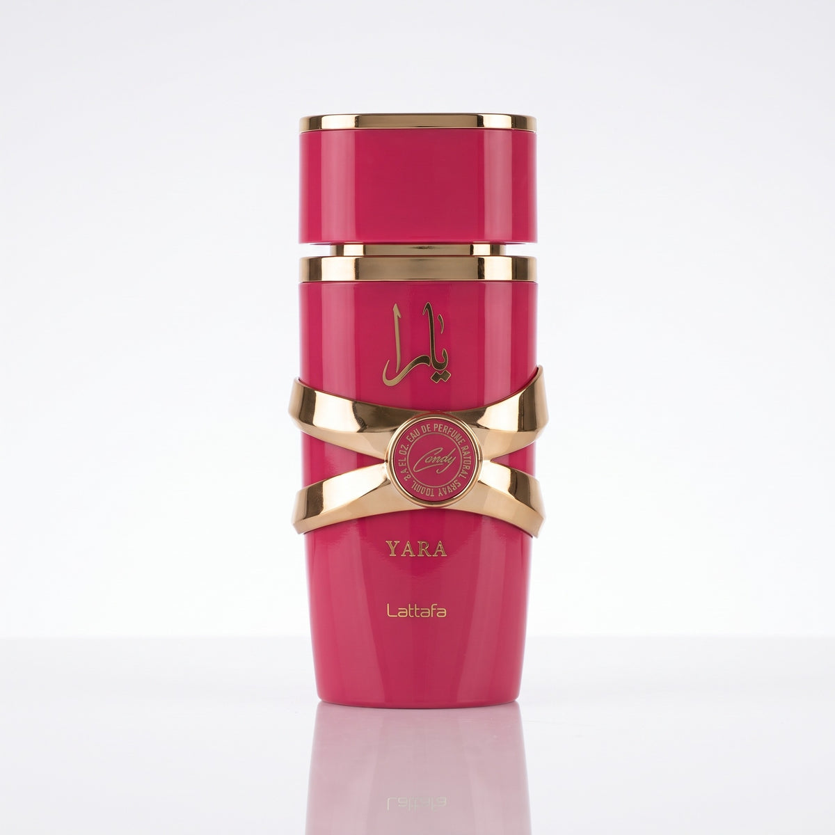Perfume Lattafa Yara Candy EDP feminino 100ml em fundo branco