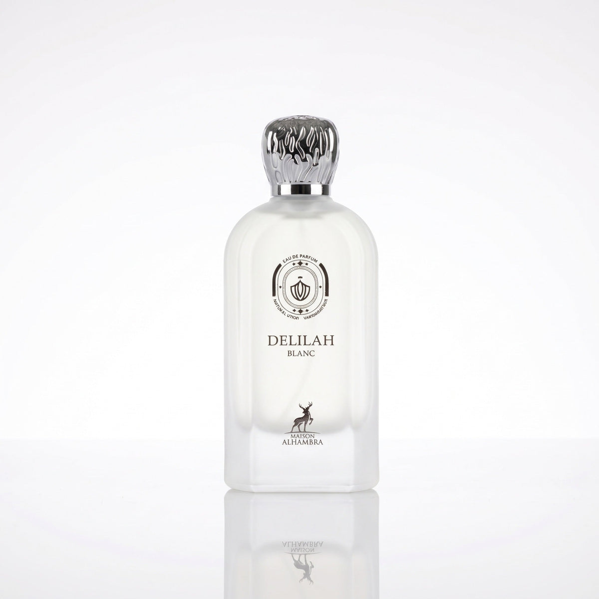 Frasco do perfume Maison Alhambra Delilah Blanc como referência visual do Decant