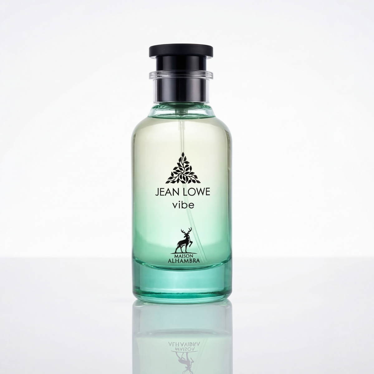 Perfume árabe Maison Alhambra Jean Lowe Vibe EDP 100ml em fundo branco
