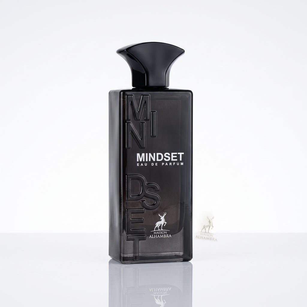 Perfume árabe Maison Alhambra Mindset EDP masculino 100ml em fundo branco