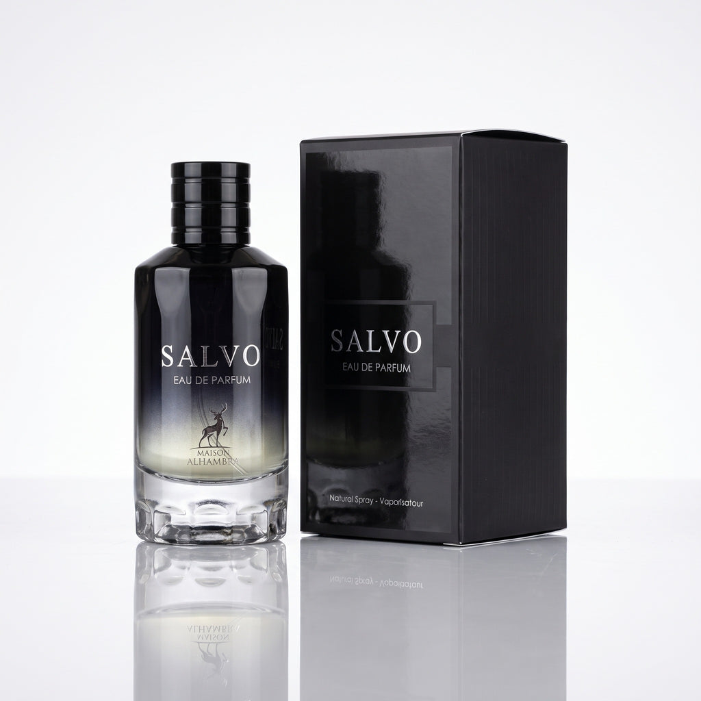 Perfume Maison Alhambra Salvo EDP masculino 100ml com caixa em fundo branco