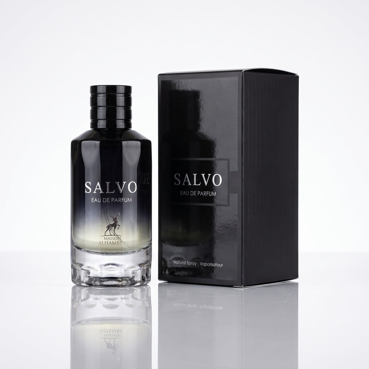 Perfume Maison Alhambra Salvo EDP masculino 100ml com caixa em fundo branco