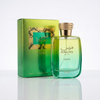 Perfume Rasasi Hawas Verde EDP masculino 100ml com caixa em fundo branco