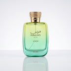 Perfume árabe Rasasi Hawas Verde EDP masculino 100ml em fundo branco