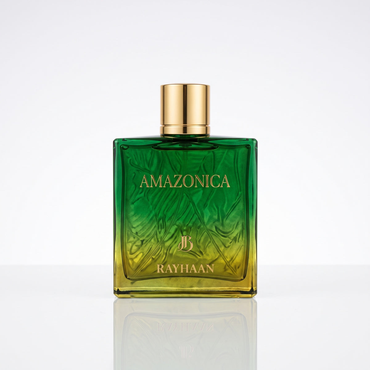 Perfume árabe unissex Rayhaan Amazonica EDP 100ml em fundo branco