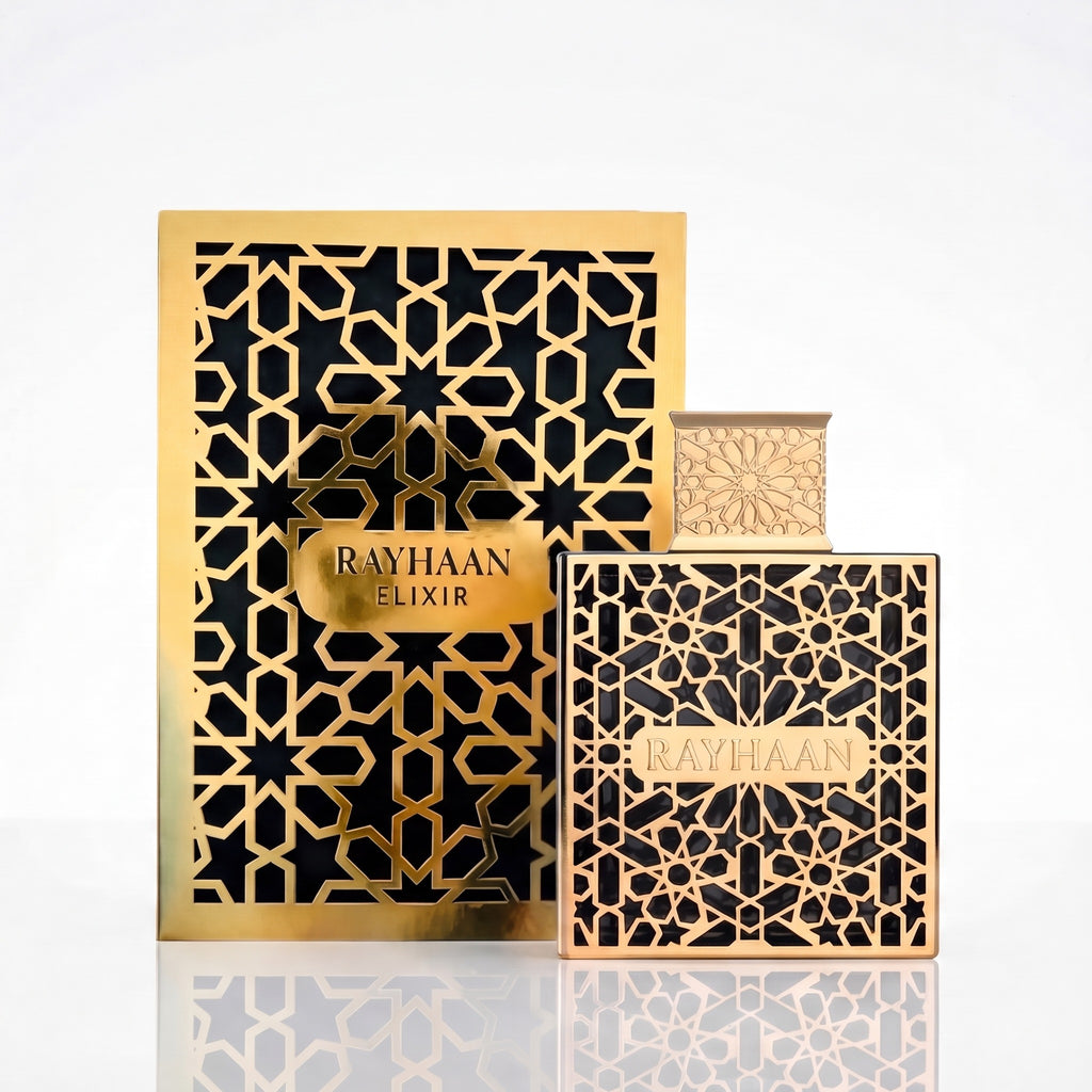 Perfume árabe masculino Rayhaan Elixir EDP 100ml com caixa